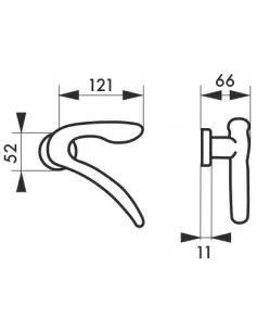 Paire de béquilles Leonardo pour porte, carré 7mm, chromé poli - THIRARD 2