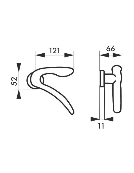 Paire de béquilles Leonardo pour porte, carré 7mm, chromé poli - THIRARD