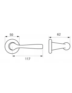 Paire de béquilles Lunar pour porte, carré 7mm, couleur F2 - THIRARD 2