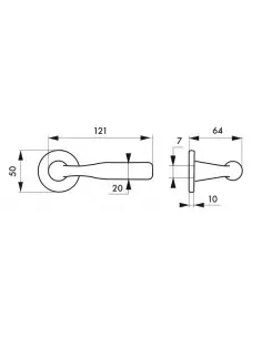 Béquille double nickelé satiné 2