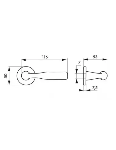 Béquille double nickelée brossée junon Béquille double nickelée brossée junon
