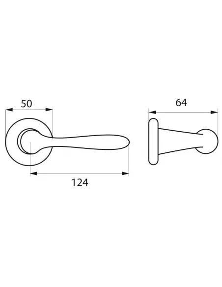 Paire de béquilles Shark pour porte, carré 7mm, chromé poli - THIRARD