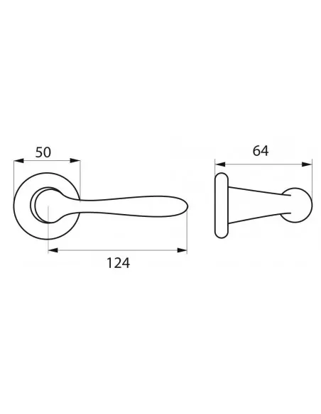 Paire de béquilles Shark pour porte, carré 7mm, nickelé brossé - THIRARD