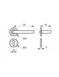 Béquille cuivre - rosaces trou de cylindre 2