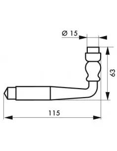 Bequille double alu torsade C7 mm x 70 mm avec fourreau adaptateur 8 mm 2