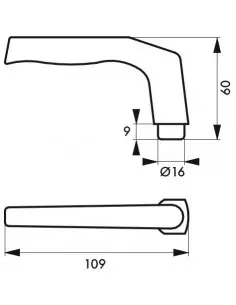 Bequille double argent carré 8 mm 2
