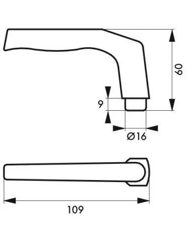 Bequille double argent carré 8 mm Bequille double argent carré 8 mm