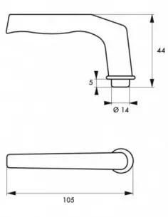 Bequille double carré 6 ou 7 mm 2 portées 2