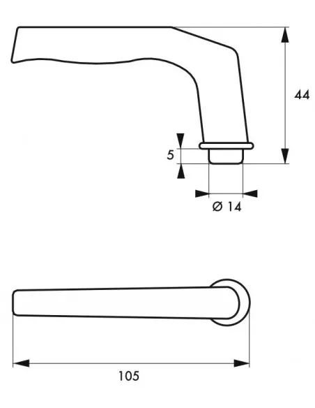 Bequille double carré 6 ou 7 mm 2 portées