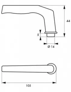 Bequille double carré 6 mm 1 portée poignée de porte alu poli / bequille double 2