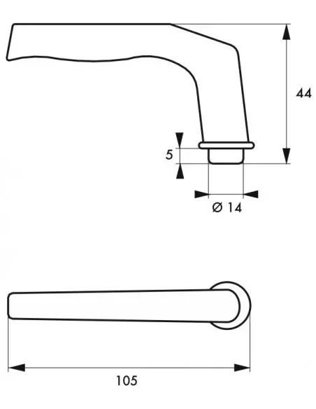 Bequille double carré 6 mm 1 portée poignée de porte alu poli / bequille double