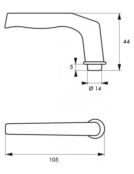 Bequille double carré 6 mm avec fourreau adaptateur 7 mm