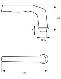 Bequille double carré 7mm 2 portées 2