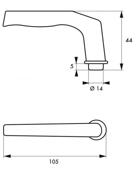 Bequille double carré 7mm 2 portées