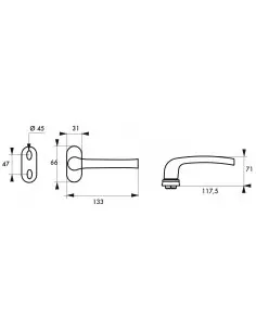 Bequille double carré 8 mm argent f1 2