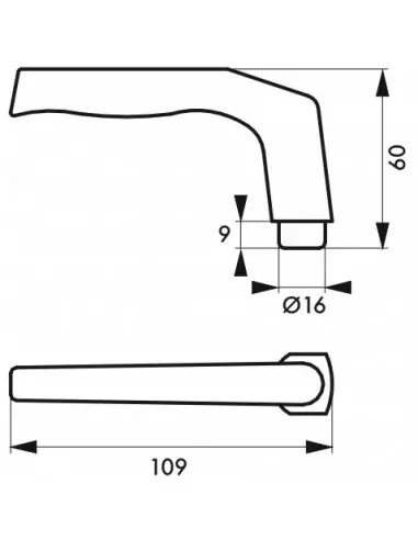 Bequille double champagne carré 7 mm Bequille double champagne carré 7 mm