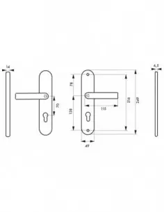 Ensemble de securite béquille double aspect inox f9 2