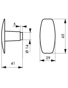 Bouton bequille carré 6 mm avec fourreau adaptateur 7 mm 2