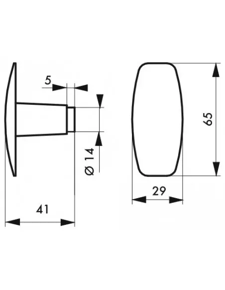 Bouton bequille carré 6 mm avec fourreau adaptateur 7 mm