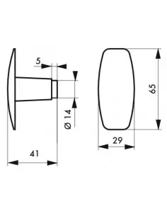 Bouton double carré 6 mm avec fourreau adaptateur 7 mm 2
