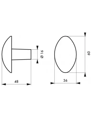 Bouton double fonte peinte carré 6 mm Bouton double fonte peinte carré 6 mm
