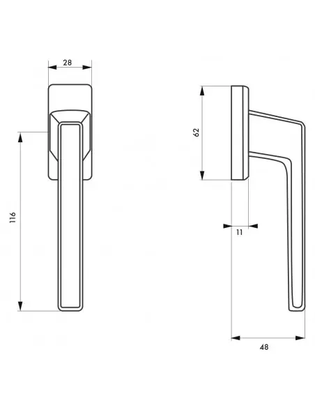 Bequille de fenêtre archimède aspect inox f9