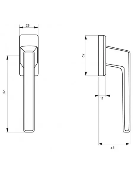 Bequille de fenêtre archimède champagne f2