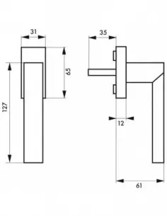 Béquille Fifty pour fenêtre, nickelé satiné mat - THIRARD 2