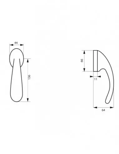 Bequille de fenêtre gran prix alu noir mat Bequille de fenêtre gran prix alu noir mat