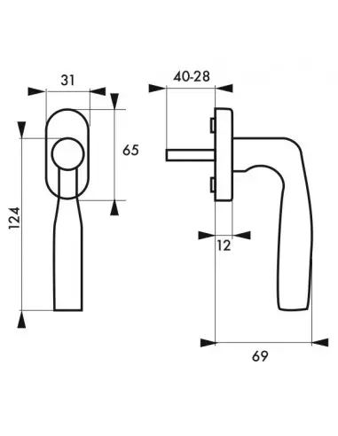 Béquille Shark pour fenêtre, chromé poli, 1 clé - THIRARD Béquille Shark pour fenêtre, chromé poli, 1 clé - THIRARD