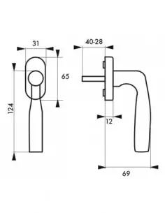 Béquille Shark pour fenêtre, nickelé satiné - THIRARD 2