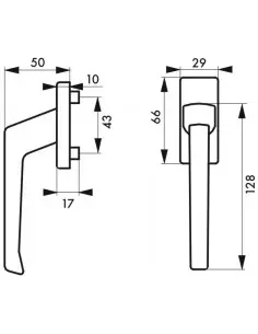 Bequille fenêtre argent avec vis de pose 2