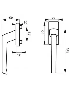Bequille fenêtre laqué blanc avec vis de pose 2