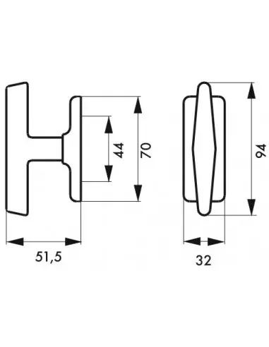 Bouton de fenêtre selene nick. satiné Bouton de fenêtre selene nick. satiné