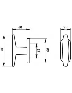 Bouton fenêtre f2 avec vis de pose 2