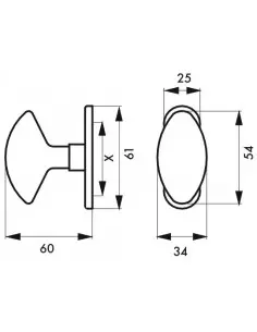 Bouton laiton poli sur platine avec vis de pose 2