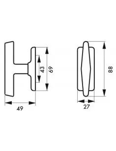 Bouton pour fenetre chromé 2