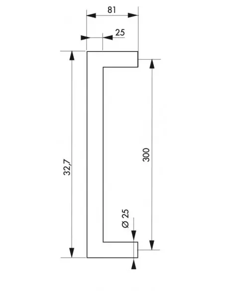 Paire de poignée pour porte battante, inox, entr'axe 300mm - THIRARD