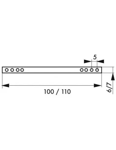 Carre percé 6 x 100 mm Carre percé 6 x 100 mm