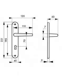 Chantilly anodisé inox trou de clé, l 2
