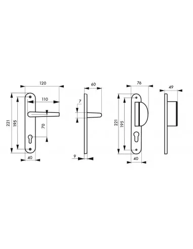 Chantilly anodisé inox trou de cylindre,i pour porte palère Chantilly anodisé inox trou de cylindre,i pour porte palère