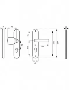 Ensemble de securite palère anodisé argent f1 2