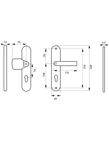 Ensemble de securite palère anodisé inox f9