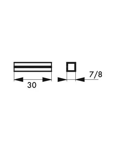 Fourreau carre 6 à 7â mm (2 pèces sur carte) Fourreau carre 6 à 7â mm (2 pèces sur carte)