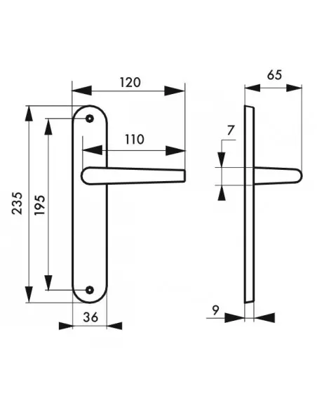 Hebe sans trou bdc entr'axe 195 mm