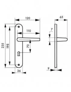 Hebe trou de clé, l entr'axe 195 mm 2