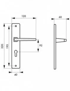 Picardie trou de cylindre, i carré 7 mm entr'axe 92 mm 2