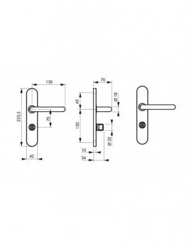 Poignée cuivre à condamnation Poignée cuivre à condamnation