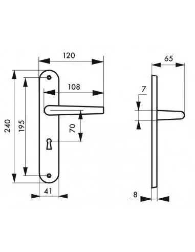 Vesta trou de clé, l entr'axes 195mm Vesta trou de clé, l entr'axes 195mm