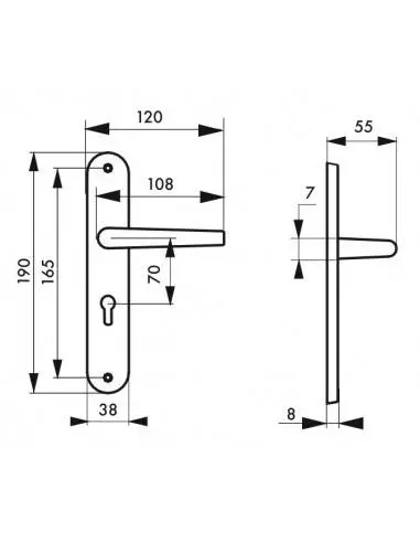 Vesta trou de cylindre, i entr'axes 165mm Vesta trou de cylindre, i entr'axes 165mm